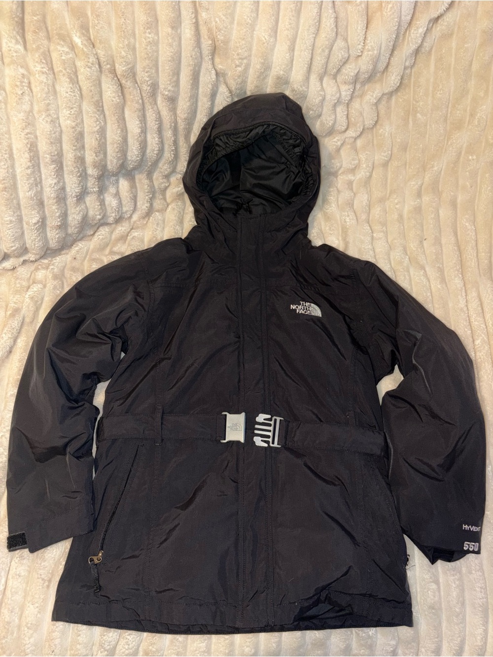 The North Face 550 Down HyVent Black Puffer Jacket Girls L 14/16